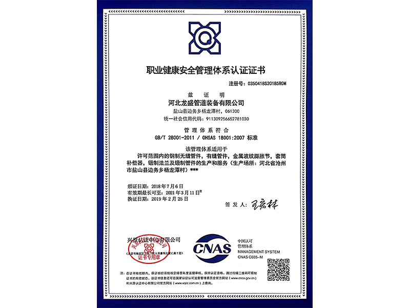 Occupational health and safety management system certification